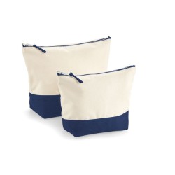 Pochette bicolore bleu et naturel — Modèle présenté